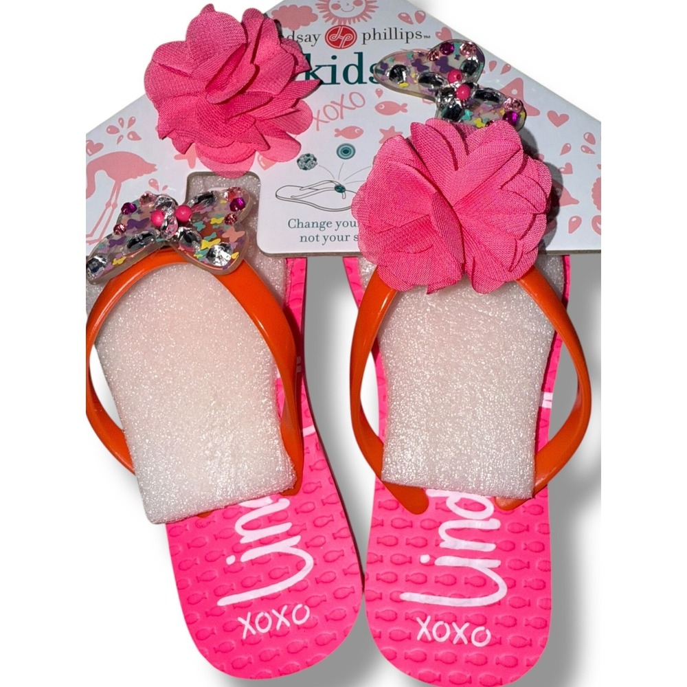 Lindsay Phillips Kids Interchangeable Snaps Madeline Flip Flops Size 11 kids - Picture 11 of 15